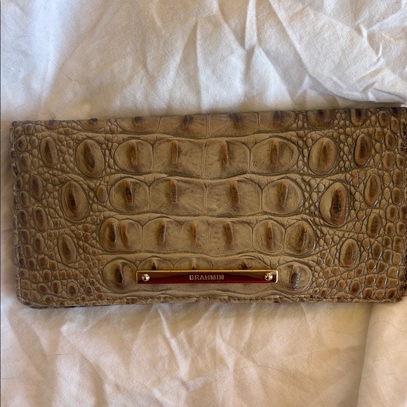 Brahmin Tan Crocodile Embossed Women\'s Clutch